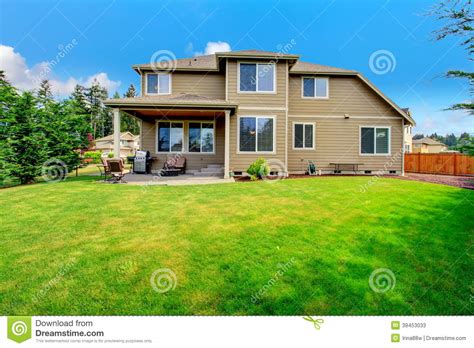 Backyard Walkout Deck With Patio Area Stock Image Image Of Property