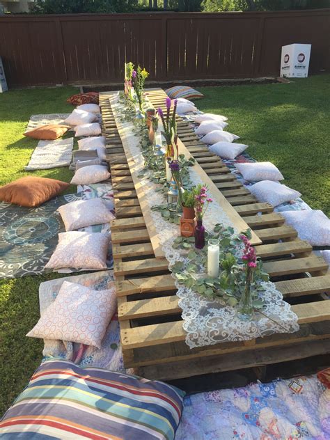 Pallet Table Beautiful Outdoor Spaces Party Planning Table Decorations