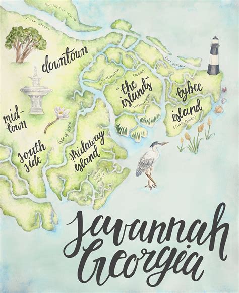 Savannah Ga Map On Behance