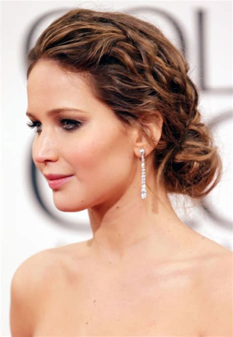 Jennifer Lawrence Updo Hungergames Celebrity Hairstyles Pinterest