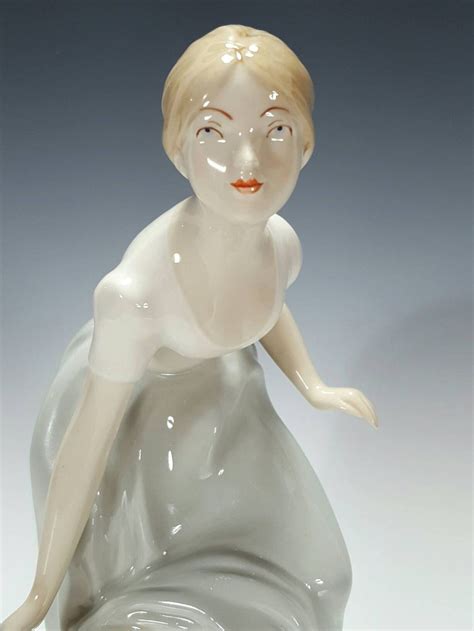Handmade Hand Painted In Czech Republic RARE Royal Dux Art Deco Porcelain Figurine Statuette