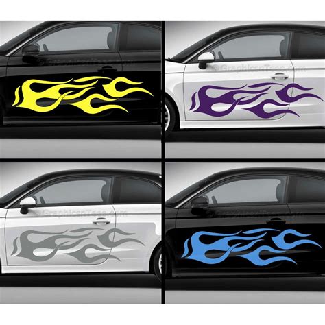 Flames Custom Car Stickers Vinyl Graphic Decals X Large