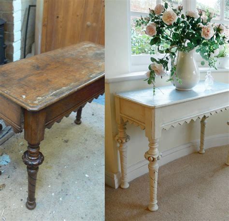 Painted Table Before And After Furniture Makeover Shabby Chic