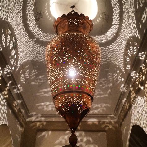 Moroccan Copper Hanging Lamp Zackary Moroccan Lighting Moroccan