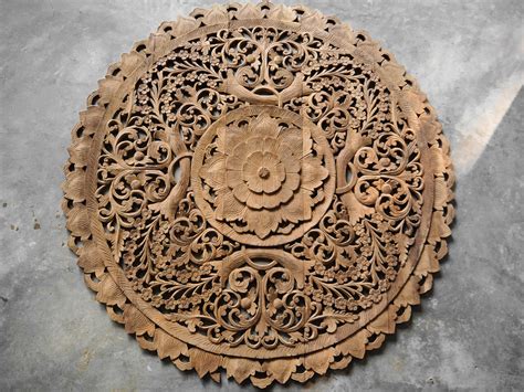 Round Carved Wood Wall Decor Wall Design Ideas