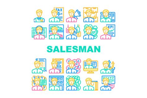 Salesman Business Occupation Icons Set Graphic By Sevvectors · Creative