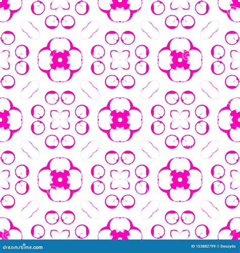 Pink Bright Circles Seamless Pattern Hand Drawn W Stock Image Image