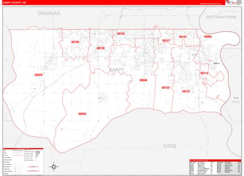 Sarpy County Ne Zip Code Maps Red Line