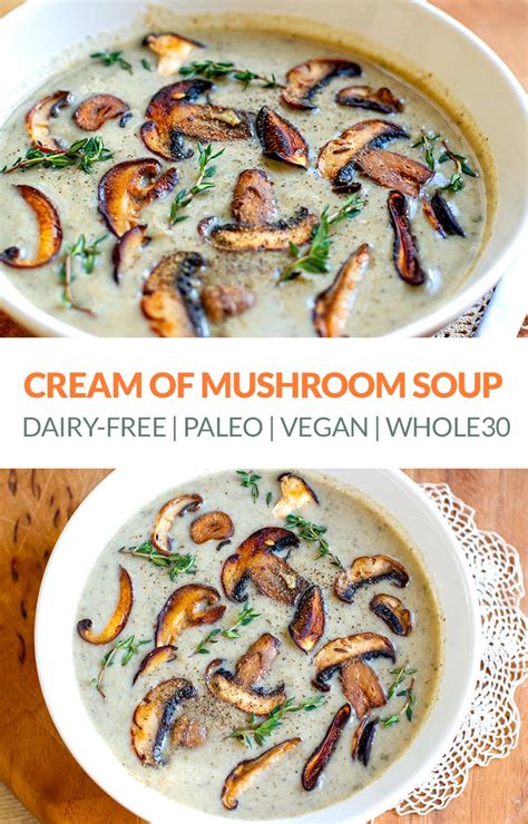 Dairy Free Cream Of Mushroom Soup Vegan Paleo Whole30 Recipe