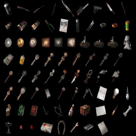 All Silent Hill™ 2 Items Carried By Both James And Maria The Silent
