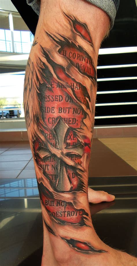 The end result is a very. Cross/skin rip Tattoo by Angelo @ Rising Dragon Tattoo ...