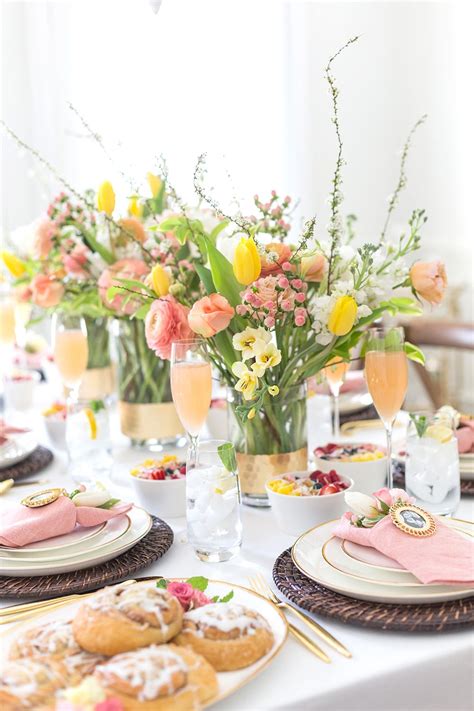 a floral themed mother s day brunch brunch decor brunch table setting mothers day decor