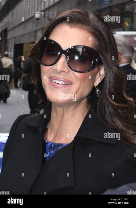 Actress Brooke Shields Smiles For The Cameras While Leaving The Live