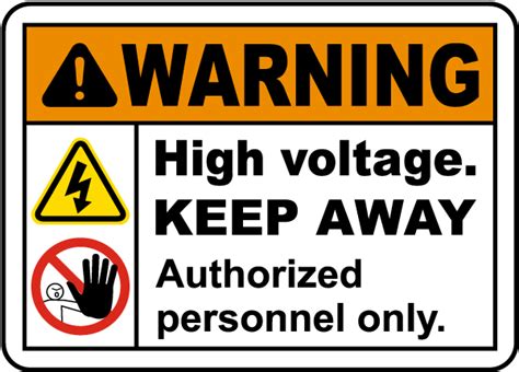 High Voltage Keep Away Sign E3425 By