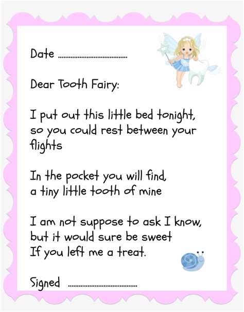Free Printable Letter From The Tooth Fairy Printable Templates