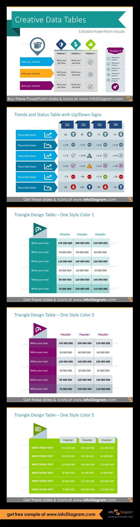 30 Creative Data Table Graphics Design Powerpoint Template