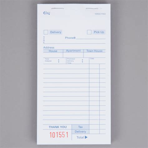 Choice 3 Part White Carbonless Order Delivery Form 10pack