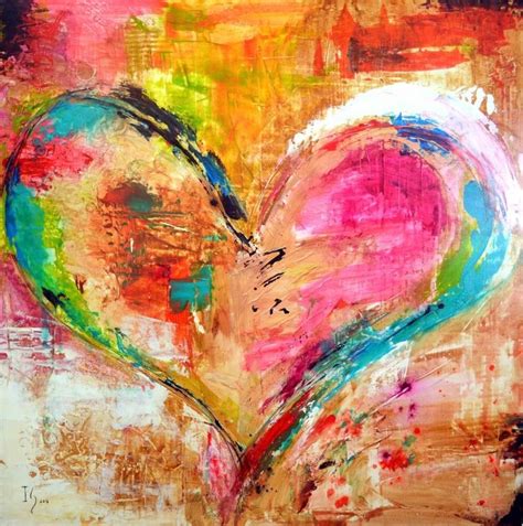 Canvas Painting Abstract Print Watercolour Heart Modern Art Picture 24