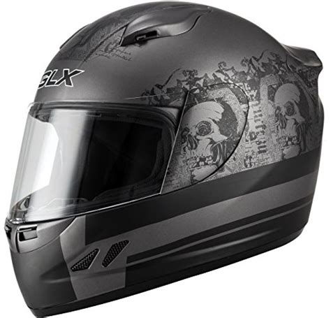 Glx Lightweight Full Face Street Bike Motorcycle Helmet Ghost X Large