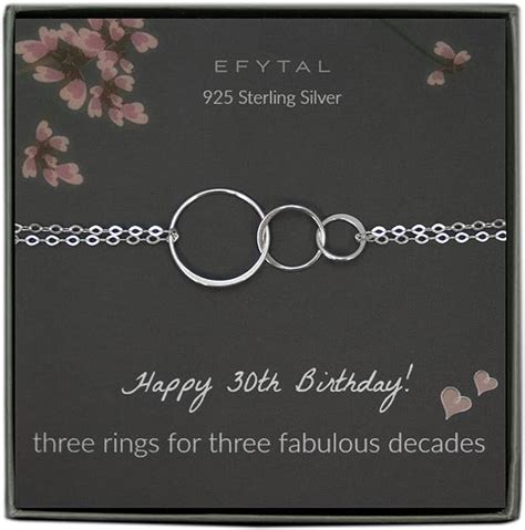Efytal 30th Birthday Ts For Women Sterling Silver Three