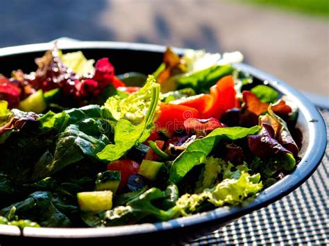 Lettuce Salad And Tomato Bowl Stock Image Image Of Background Apple