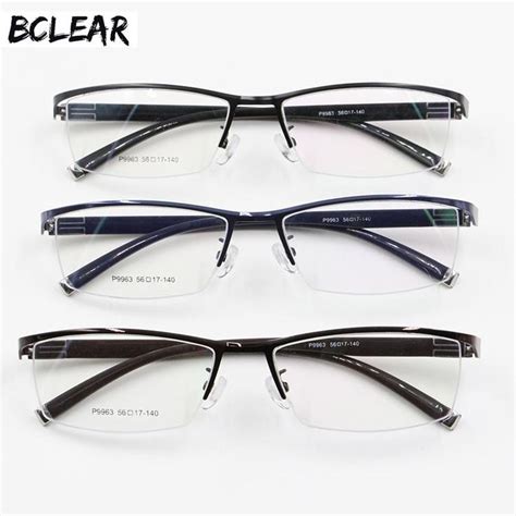 Bclear Mens Titanium Alloy Eyeglasses Semi Rim Semi Rimless Glasses Titanium Alloy