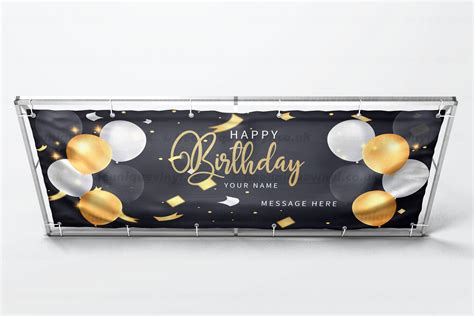 Personalised Birthday Banner Black Pvc Banner Bee Unique