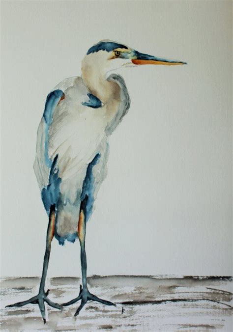 Blue Heron Painting Original Watercolor By Betty Moore Etsy Heron
