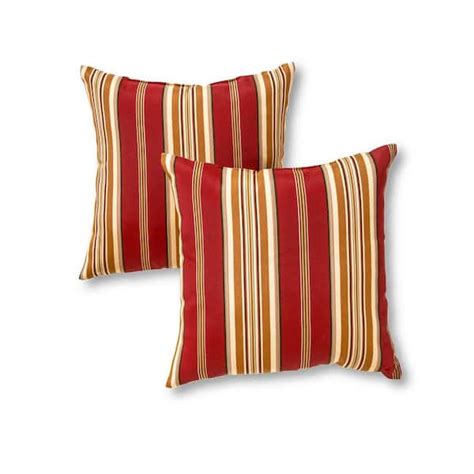Greendale Home Fashions Roma Stripe Square Outdoor Throw Pillow 2 Pack
