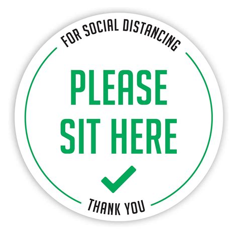 Buy Please Sit Here Sticker Seat Sign Social Distancing Social Distancing Decals 20 Pack 4