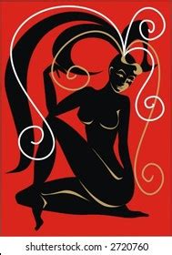 Nudes Girl Illustration Logo Stock Vector Royalty Free