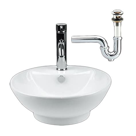 Traps come in 1 1/4 inch (standard bathroom sink) or 1 1/2 inch (standard kitchen sink) inside diameter sizes. Bathroom Vessel Sinks White Ceramic Sink Drain/P-Trap
