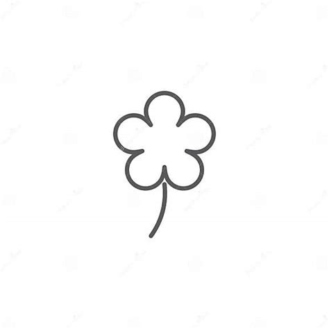 Five Leaf Clover Vector Icon Symbol Isolated On White Background Stock
