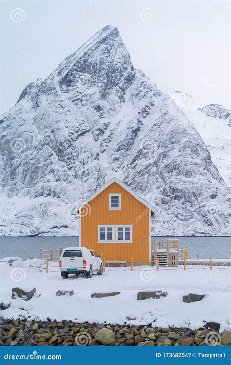 Home Cabin Or House Norwegian Fishing Village In Reine City Lofoten