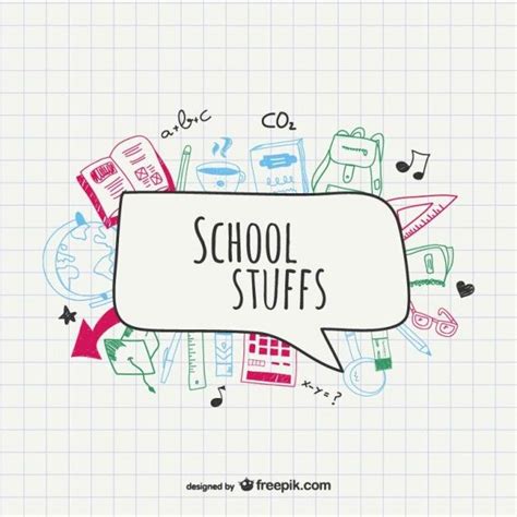 Download Sketched School Supplies For Free Vector Free Happy
