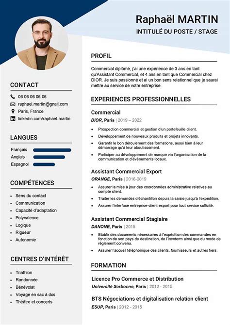 Exemple De Cv En Francais Pour Travailler – Novo Exemplo