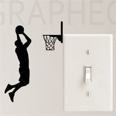 Basketball Player Vinyl Decal Sticker Light Switch Kids Etsy
