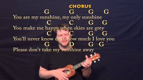 You Are My Sunshine Ukulele Cover Lesson With Chords Lyrics YouTube