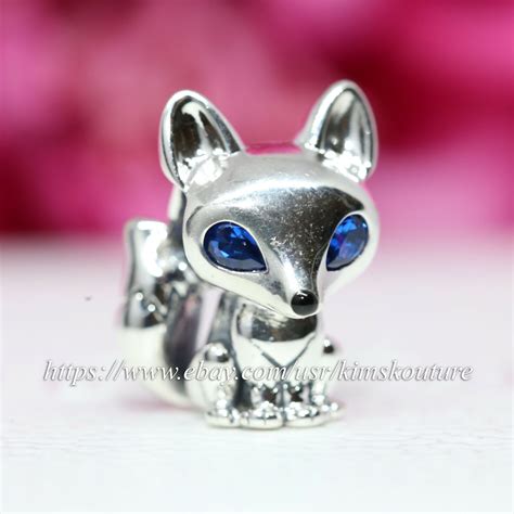Authentic Pandora Silver Blue Eyed Fox Charm 799096c01 Ebay