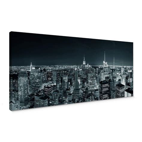 New York At Night 2 Panorama Canvas Print Wall