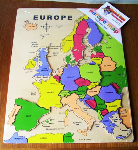 Jigsaw Map Of Europe Wooden Toy Quality Educational Item Europe