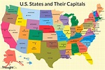 Map With States And Capitals Printable