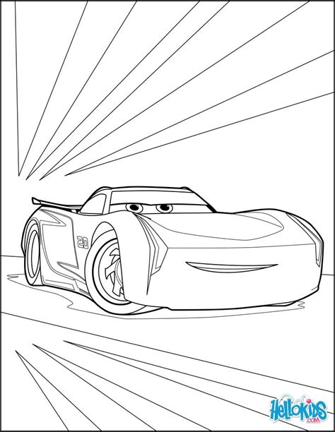 Cars 3 coloring page. More Cars and Disney coloring sheets on hellokids.com | Shopkins colouring