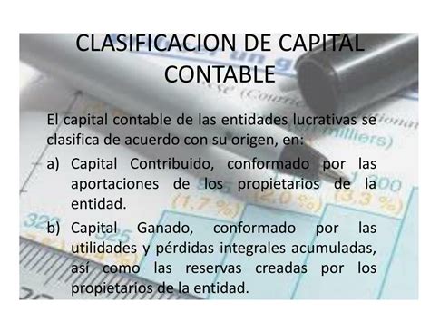 Clasificacion De Capital Contable