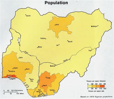 Mapa De Población De Nigeria