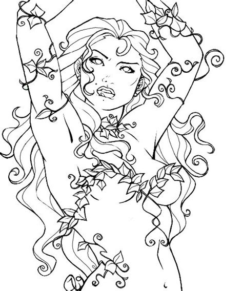 Realistic Poison Ivy Coloring Pages Took About 1 Day With Additional