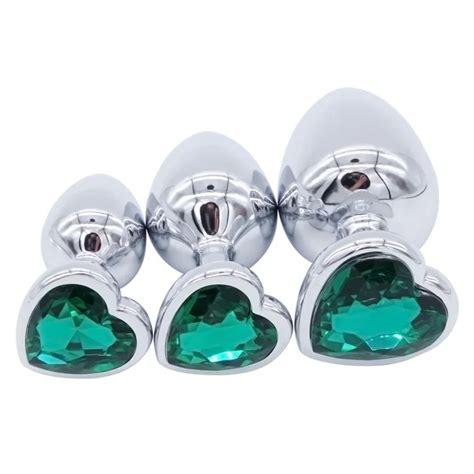 Buy Domi 3pcs Anal Beads Crystal Jewelry Heart Butt Plug Stimulator Sex Toys