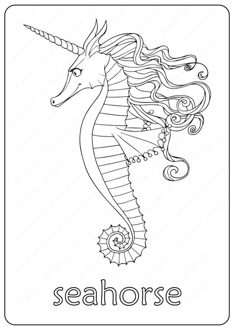 Printable Cute Seahorse Coloring Pages Ocean Coloring Pages Cute