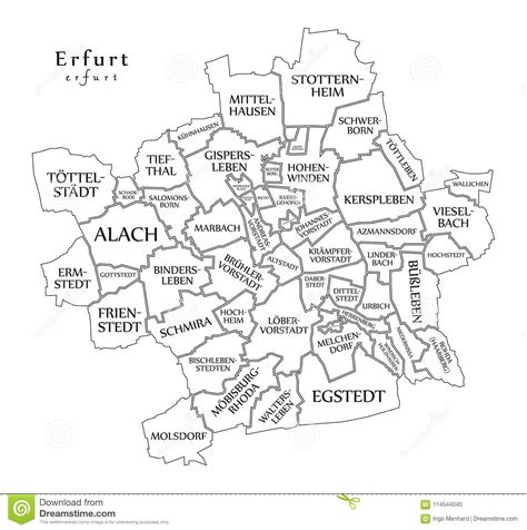 Searchable map of erfurt using google earth data. Modern City Map - Erfurt City Of Germany With Boroughs And ...