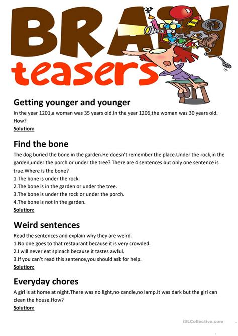printable brain teaser worksheets for adults lexia s blog